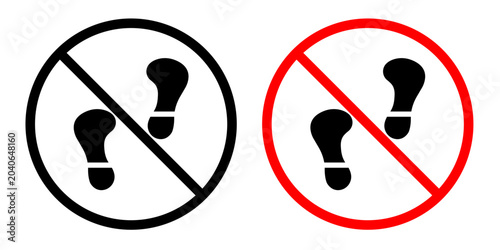 Foto No foot print sign pack. vector illustrations designs