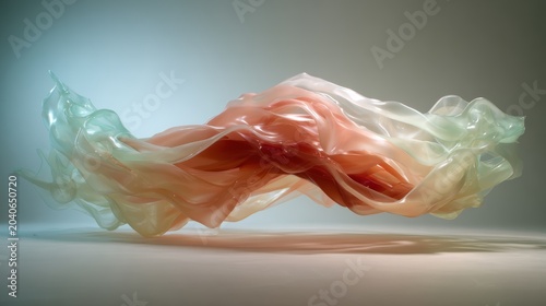 An artistic representation of flowing waves in soft pastel colors creates an abstract yet harmonious visual that evokes emotions of tranquility and fluidity.
