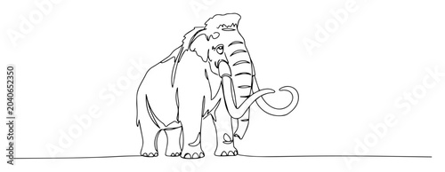 Fotografía realistic mammoth profile graphic monoline illustration