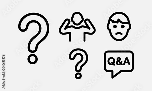 Tableau sur toile Question web icons in line style
