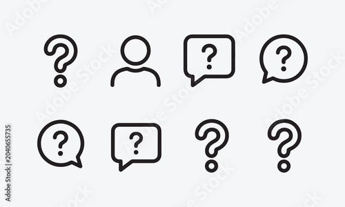 Schilderij op canvas Question web icons in line style
