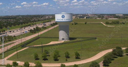Aerial Perspective of 59 South Freeway and Water Storage Tank in Sugar Land 
