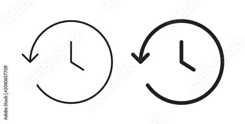 Photos Past time icon linear pictogram