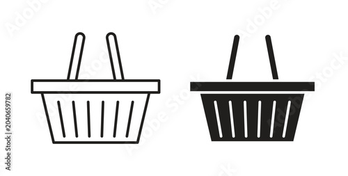 Quadro su tela Shopping basket icon linear pictogram