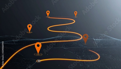 Navigation Path Journey Progress Digital Visuals