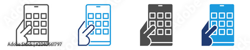 Fotografie phone number icon set multiple style