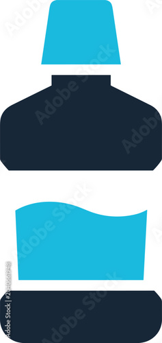 Schilderij op canvas Mouthwash or gargle bottle flat icon