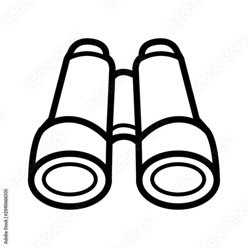 Photos Pictogramme doodle de jumelles, style vectoriel minimaliste noir et blanc, idéal pour voyage, observation, nature, aventure, exploration et tourisme