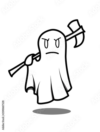 Ghost whit an axe in illustrator