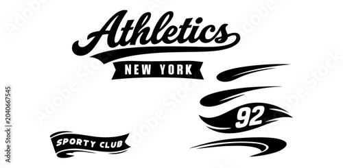 Quadro em tela Dynamic Athletic Lettering with Retro Swash Underlines for Baseball Logo Design