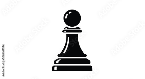 Konstfotografi Chess pawn silhouette on transparent background high quality