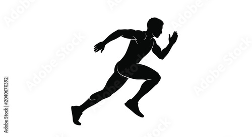Tableau sur toile Running man silhouette on transparent background high quality