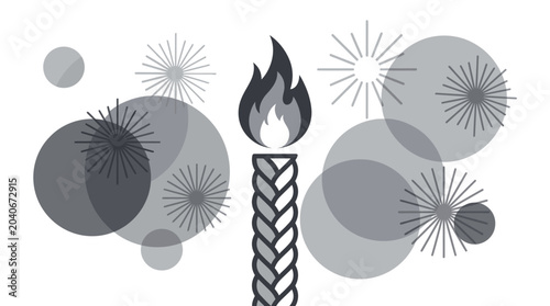 Φωτογραφία Torch with flame on top burning.