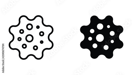 Photos Cancer cell icon set featuring detailed cancer disease symbols and medical biolo