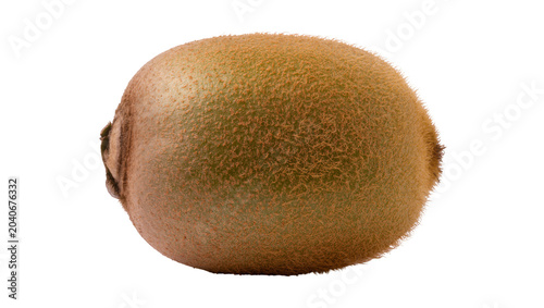 Foto Fuzzy brown kiwi fruit with textured skin, isolated on transparent background