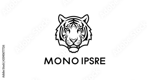 Canvas Print Tiger Head Logo Vector Illustration