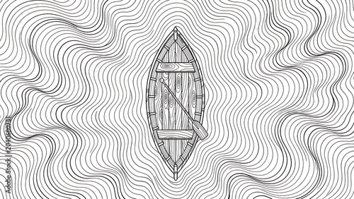 Black and white abstract halftone illustration with geometric shape