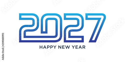 Happy new year 2027 design text vector illustration. New year celebration concept
