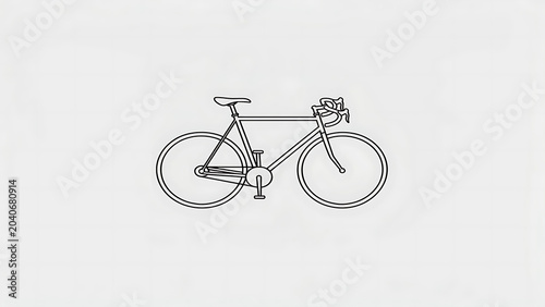 Drawing of bicycle on white background