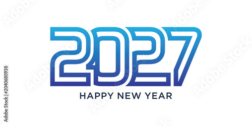 Happy new year 2027 design text vector illustration. New year celebration concept