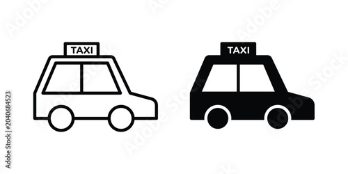 Schilderij op canvas Taxi icon vector illustration on white