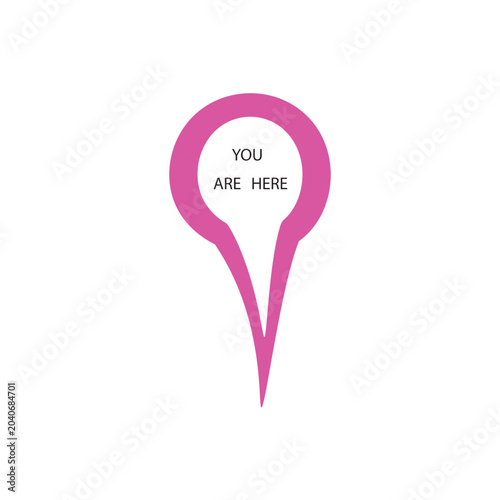 Marker location with you are here icon