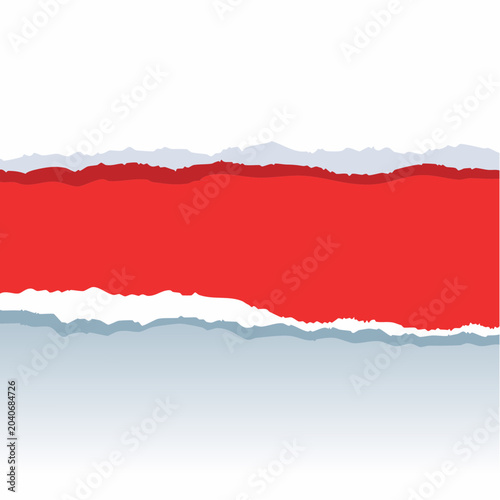 Torn Paper Effect with Red and Blue Layers