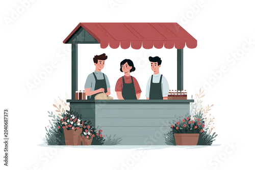Charming Food Market: A Vibrant Stall Experience with Local Vendors and Fresh Produce, Showcasing Community Spirit and Culinary Delight at Every Turn.