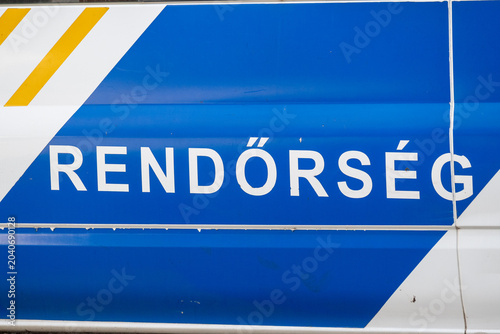 Fotografía Rendőrség Police Vehicle Text Detail