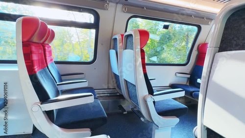 empty train wagon in movement