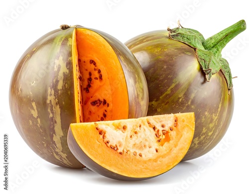 Fresh cut purple pumpkin