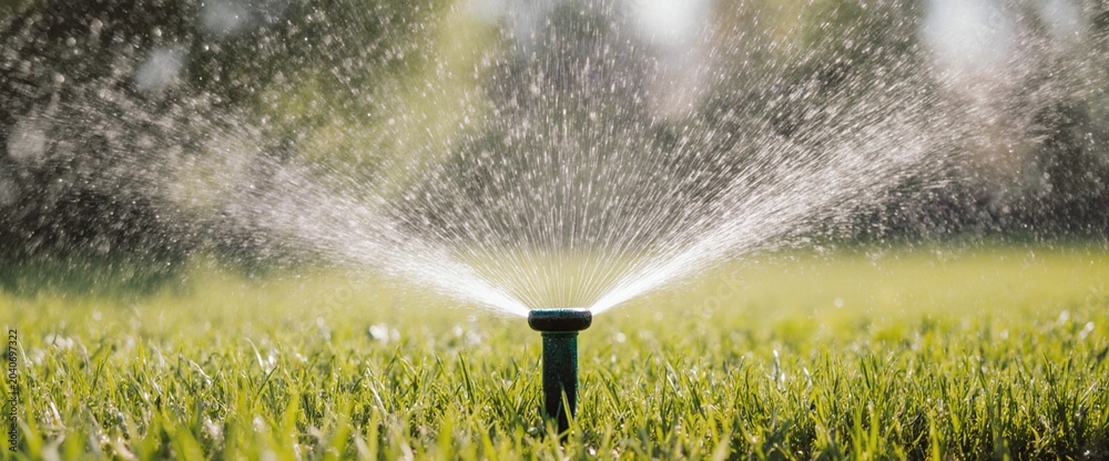 Obraz premium Water sprinkler on the lawn
