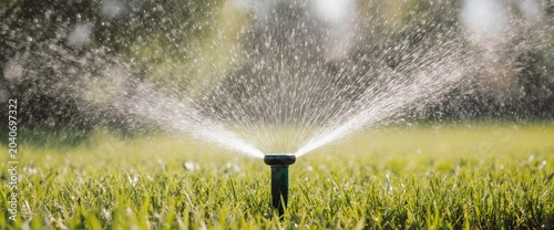 Water sprinkler on the lawn