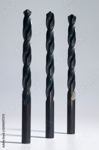 drill bit close up on white background.