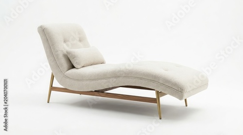 White leather armchair isolated on white background showing comfortable vintage furniture design for home interior decor