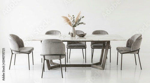 Modern dining room with table and chairs in a restaurant interior design setting