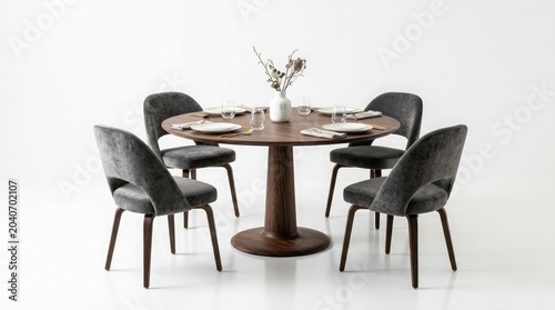 Modern office interior with table and chairs in a simple empty workspace design
