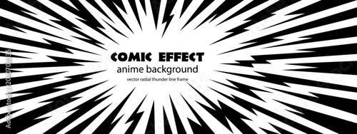 Φωτογραφία Background anime manga with comic thunder burst and cartoon line radial