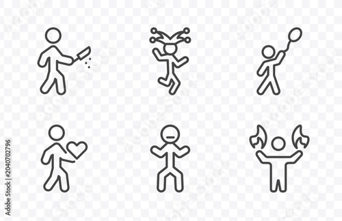 Εκτύπωση καμβά feeling and reaction icon set with awful human, funny human, determined human, s