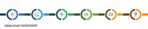 Tableau sur toile transportation icon set with way, motorsport, recycling truck, semaphore signs i