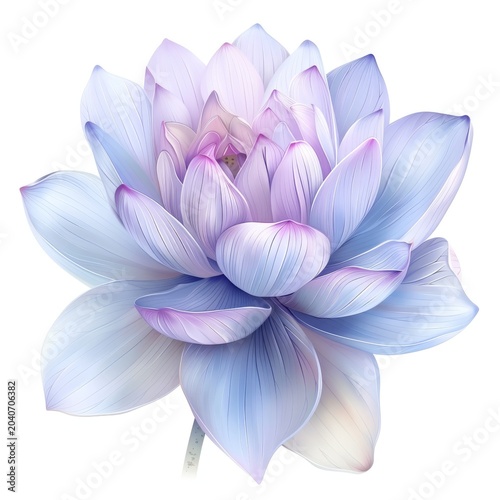 Soft Pastel Lotus Blossom With Elegant Translucent Watercolor Petals