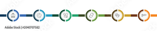 Konstfotografi automation and high icon set with egg incubator, rotation, cookies, blaster sign