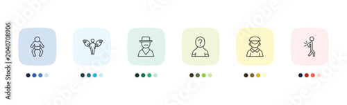 Bilde på lerret people and relation icon set with baby with diaper, grace, dutch, spindle signs