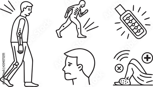 Healthcare Line Icons Set Featuring Medical Symbols