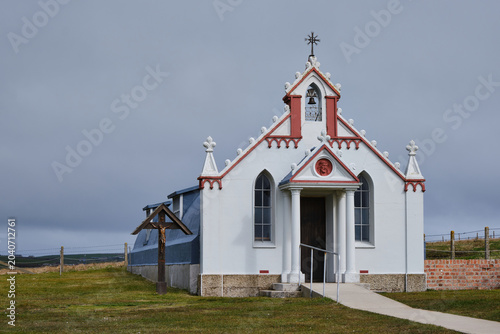 Tableau sur toile Italian chapel built by Prisoners of War on Lamb Holm, Orkney, Scotland