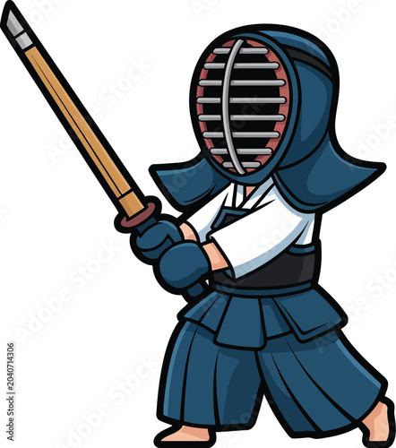 Cute cartoon a illustrator vector kendo