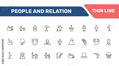Foto people and relation icon set with vet with cat, father and children, baby with d
