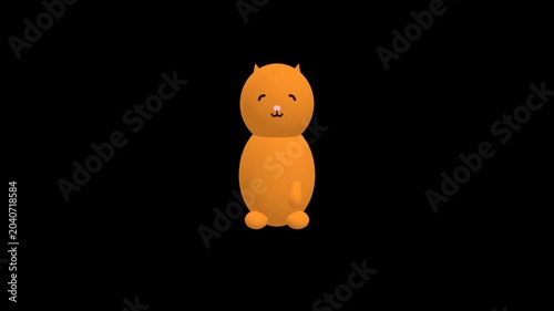 Animated Cute Orange Cat Data Visualization