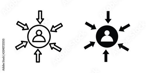 Photos Centric consumer icon outline icons collection. Flat icons