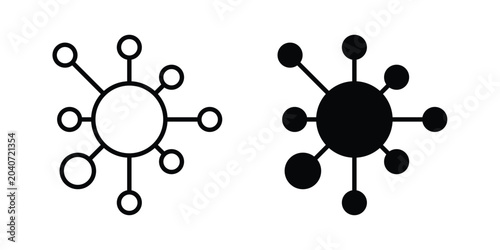 Quadro su tela Chart connected icon outline icons collection. Flat icons